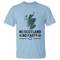 No Scotland No Party Tartan Plaid and Map T Shirt Vintage Scottish Football Supporter Sports Fans Spirit