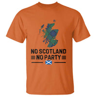 No Scotland No Party Tartan Plaid and Map T Shirt Vintage Scottish Football Supporter Sports Fans Spirit