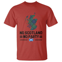 No Scotland No Party Tartan Plaid and Map T Shirt Vintage Scottish Football Supporter Sports Fans Spirit