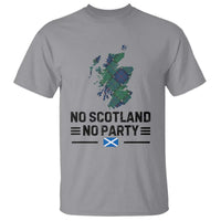 No Scotland No Party Tartan Plaid and Map T Shirt Vintage Scottish Football Supporter Sports Fans Spirit