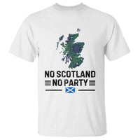 No Scotland No Party Tartan Plaid and Map T Shirt Vintage Scottish Football Supporter Sports Fans Spirit