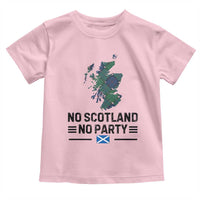 No Scotland No Party Tartan Plaid and Map Toddler T Shirt Vintage Scottish Football Supporter Sports Fans Spirit