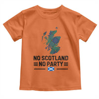 No Scotland No Party Tartan Plaid and Map Toddler T Shirt Vintage Scottish Football Supporter Sports Fans Spirit