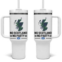 No Scotland No Party Tartan Plaid and Map Tumbler With Handle Vintage Scottish Football Supporter Sports Fans Spirit