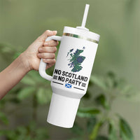 No Scotland No Party Tartan Plaid and Map Tumbler With Handle Vintage Scottish Football Supporter Sports Fans Spirit