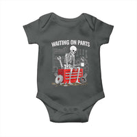 Waiting On Parts Skeleton Mechanic Baby Onesie Funny Sarcastic Auto Garage Repair Tech