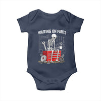 Waiting On Parts Skeleton Mechanic Baby Onesie Funny Sarcastic Auto Garage Repair Tech