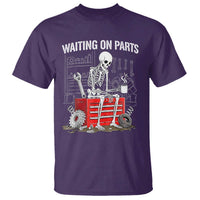 Waiting On Parts Skeleton Mechanic T Shirt Funny Sarcastic Auto Garage Repair Tech
