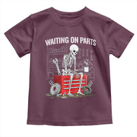 Waiting On Parts Skeleton Mechanic Toddler T Shirt Funny Sarcastic Auto Garage Repair Tech