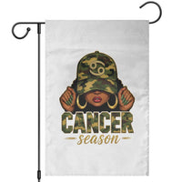 Zodiac Queen Cancer Season Retro Camo Camouflage Graphic Garden Flag June July Horoscope Birthday Gift Melanin Women