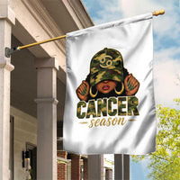 Zodiac Queen Cancer Season Retro Camo Camouflage Graphic Garden Flag June July Horoscope Birthday Gift Melanin Women