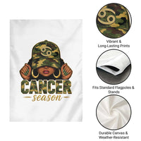 Zodiac Queen Cancer Season Retro Camo Camouflage Graphic Garden Flag June July Horoscope Birthday Gift Melanin Women
