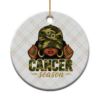 Zodiac Queen Cancer Season Retro Camo Camouflage Graphic Ceramic Ornament June July Horoscope Birthday Gift Melanin Women