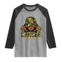Zodiac Queen Cancer Season Retro Camo Camouflage Graphic Raglan Shirt June July Horoscope Birthday Gift Melanin Women