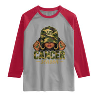 Zodiac Queen Cancer Season Retro Camo Camouflage Graphic Raglan Shirt June July Horoscope Birthday Gift Melanin Women