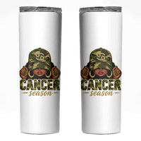 Zodiac Queen Cancer Season Retro Camo Camouflage Graphic Skinny Tumbler June July Horoscope Birthday Gift Melanin Women