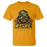 Zodiac Queen Cancer Season Retro Camo Camouflage Graphic T Shirt June July Horoscope Birthday Gift Melanin Women