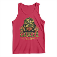 Zodiac Queen Cancer Season Retro Camo Camouflage Graphic Tank Top June July Horoscope Birthday Gift Melanin Women