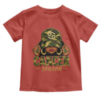 Zodiac Queen Cancer Season Retro Camo Camouflage Graphic Toddler T Shirt June July Horoscope Birthday Gift Melanin Women
