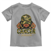 Zodiac Queen Cancer Season Retro Camo Camouflage Graphic Toddler T Shirt June July Horoscope Birthday Gift Melanin Women