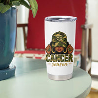 Zodiac Queen Cancer Season Retro Camo Camouflage Graphic Tumbler Cup June July Horoscope Birthday Gift Melanin Women