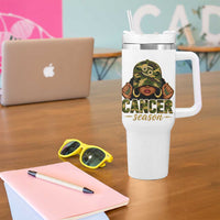 Zodiac Queen Cancer Season Retro Camo Camouflage Graphic Tumbler With Handle June July Horoscope Birthday Gift Melanin Women