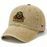 Zodiac Queen Cancer Season Retro Camo Camouflage Graphic Washed Cotton Baseball Cap June July Horoscope Birthday Gift Melanin Women