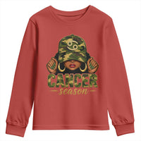 Zodiac Queen Cancer Season Retro Camo Camouflage Graphic Youth Sweatshirt June July Horoscope Birthday Gift Melanin Women