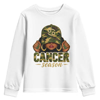 Zodiac Queen Cancer Season Retro Camo Camouflage Graphic Youth Sweatshirt June July Horoscope Birthday Gift Melanin Women