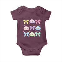Kawaii Dumpling and Bows Aesthetic Graphic Baby Onesie Cute Pastel Bao Dim Sum Coquette Aesthetic
