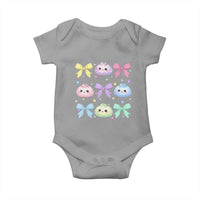 Kawaii Dumpling and Bows Aesthetic Graphic Baby Onesie Cute Pastel Bao Dim Sum Coquette Aesthetic