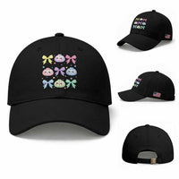 Kawaii Dumpling and Bows Aesthetic Graphic Baseball Cap Cute Pastel Bao Dim Sum Coquette Aesthetic