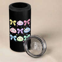 Kawaii Dumpling and Bows Aesthetic Graphic 4 in 1 Can Cooler Tumbler Cute Pastel Bao Dim Sum Coquette Aesthetic