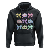 Kawaii Dumpling and Bows Aesthetic Graphic Hoodie Cute Pastel Bao Dim Sum Coquette Aesthetic