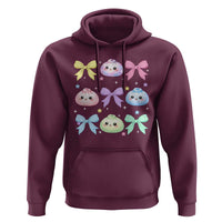 Kawaii Dumpling and Bows Aesthetic Graphic Hoodie Cute Pastel Bao Dim Sum Coquette Aesthetic