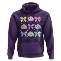 Kawaii Dumpling and Bows Aesthetic Graphic Hoodie Cute Pastel Bao Dim Sum Coquette Aesthetic