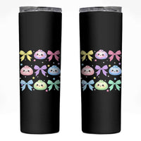 Kawaii Dumpling and Bows Aesthetic Graphic Skinny Tumbler Cute Pastel Bao Dim Sum Coquette Aesthetic