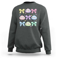Kawaii Dumpling and Bows Aesthetic Graphic Sweatshirt Cute Pastel Bao Dim Sum Coquette Aesthetic