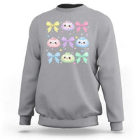 Kawaii Dumpling and Bows Aesthetic Graphic Sweatshirt Cute Pastel Bao Dim Sum Coquette Aesthetic