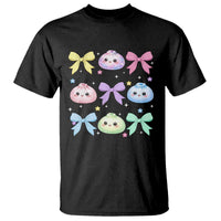 Kawaii Dumpling and Bows Aesthetic Graphic T Shirt Cute Pastel Bao Dim Sum Coquette Aesthetic