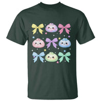 Kawaii Dumpling and Bows Aesthetic Graphic T Shirt Cute Pastel Bao Dim Sum Coquette Aesthetic