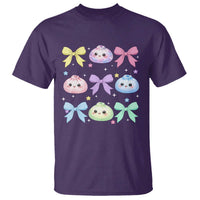Kawaii Dumpling and Bows Aesthetic Graphic T Shirt Cute Pastel Bao Dim Sum Coquette Aesthetic