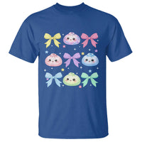 Kawaii Dumpling and Bows Aesthetic Graphic T Shirt Cute Pastel Bao Dim Sum Coquette Aesthetic