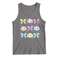 Kawaii Dumpling and Bows Aesthetic Graphic Tank Top Cute Pastel Bao Dim Sum Coquette Aesthetic