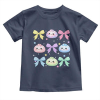 Kawaii Dumpling and Bows Aesthetic Graphic Toddler T Shirt Cute Pastel Bao Dim Sum Coquette Aesthetic