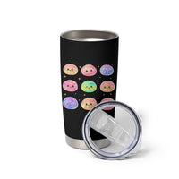 Kawaii Glitter Dumpling Face Grid Graphic Tumbler Cup Cute Pastel Bao Emoji Expressions