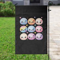 Kawaii Glitter Dumpling Bao Dim Sum Graphic Garden Flag Cute Pastel Foodie Squishy Hearts and Flowers