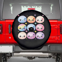 Kawaii Glitter Dumpling Bao Dim Sum Graphic Spare Tire Cover Cute Pastel Foodie Squishy Hearts and Flowers
