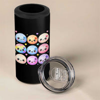 Kawaii Glitter Dumpling Bao Dim Sum Graphic 4 in 1 Can Cooler Tumbler Cute Pastel Foodie Squishy Hearts and Flowers