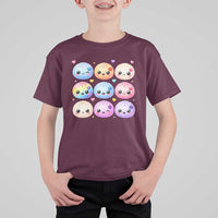 Kawaii Glitter Dumpling Bao Dim Sum Graphic T Shirt For Kid Cute Pastel Foodie Squishy Hearts and Flowers